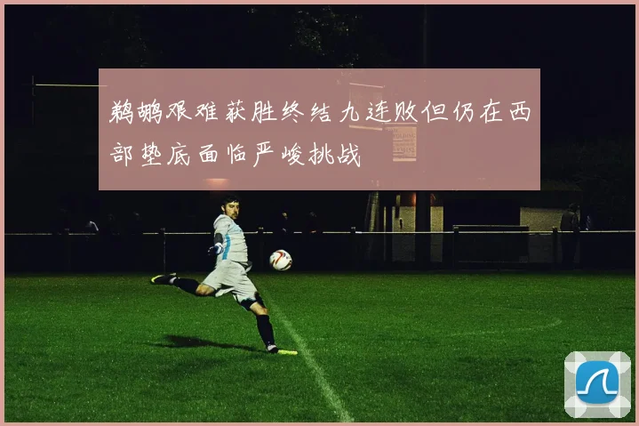 鹈鹕艰难获胜终结九连败但仍在西部垫底面临严峻挑战